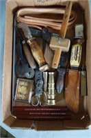 Lot assorted tools and Blue Grass items