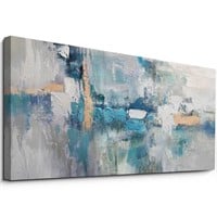 Blue Canvas Wall Art - Brushstrokes Enhanced