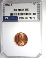 1969-S Cent MS68 RD LISTS $10000