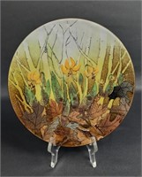 Floral Brumm Enamel on Copper Decorative Plate