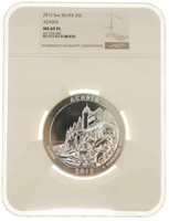 .999 SILVER US 2012 MAINE ACADIA QUARTER NGC MS69P