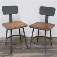 Pair of Inter Royal industrial factory shop chairs