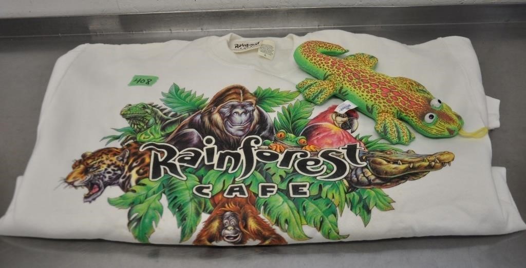 Rainforest Cafe sweatshirt Size L, stuffie