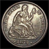 1873 Arrows Seated Liberty Dime CLOSELY