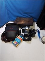 Pentax 35 mm camera with extra lens case and