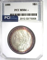 1896 Morgan PCI MS64+ Purple Rim