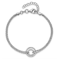 Sterling Silver 2-Strand Circle Bracelet