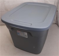 C7) Sterilite 18 Gallon Storage Tote Bin Box Grey