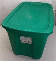 C7) Cornerstone 18 Gal Storage Tote Bin Box Green