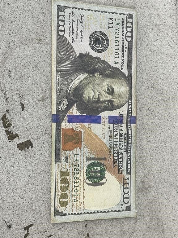 1 Hundred Dollar Bill fold
