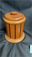 Wood round copper lined cigar humidor