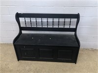 Black Painted Wooden Storage Chest/Bench