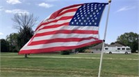 American flag on pole
Yard art flower pots