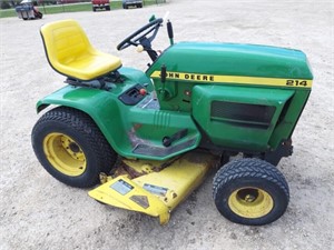 John Deere 214 lawn tractor, 48" deck, runs,