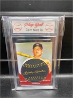 Mickey Mantle Signature Foil Ball Card Graded 10