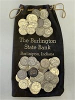 50 - Franklin half dollar silver coins in bag