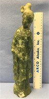 12" Jade Oriental woman figure               (K15)