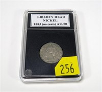 1883 Liberty nickel, AU-50