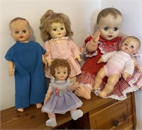 VINTAGE DOLLS, SOME RUBBER AND SOME HARD PLASTIC