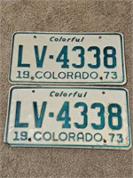 A Pair of Vintage Colorado License Plates