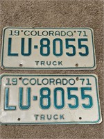 A Pair of Vintage Colorado License Plates