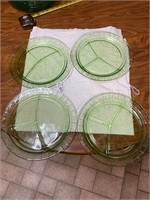 4- Carnival Green Divided Plates- Glows