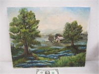 Original Scenic Cottage Painting On Canvas