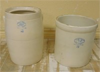 Love Field Potteries #2 Stoneware Crock and Churn.
