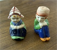 Vintage Seated Dutch Boy & Girl S&P Shakers