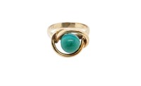 Amazonite bead & 9ct rose gold ring