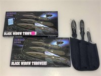 Pair NIB Throwing Knife Sets - Black Widow
