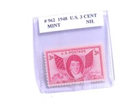 1948 U.S 3 Cent Stamp Graded Mint