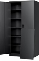 Metal Garage Storage Cabinet with Lock, 71"