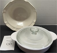 Vtg Sangostone Bowl and casserole dish