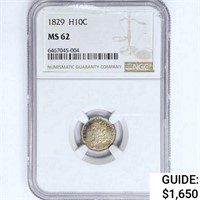 1829 Capped Bust Half Dime NGC MS62