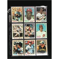 9 1978 Topps Baseball Stars/hof