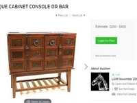 11 - VINTAGE BAR CABINET 36X37"