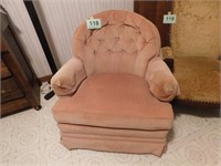 Velveteen pink swivel rocker