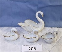 Mixed Lot Lenox & Limoges Hand Painted White Swans