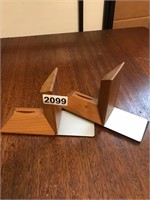 Small wood bookends