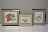 Framed Colored Pencil Sketches