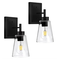 WFF8978  DAMAYCA Wall Sconces 2 Matte Black Clear