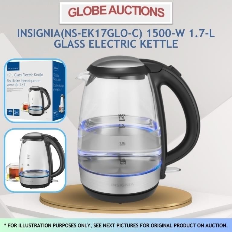 INSIGNIA(1500-W) 1.7-L GLASS ELECTRIC KETTLE