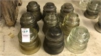 Vintage clear glass insulators lot of 9