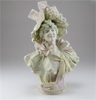 Royal Dux Art Nouveau porcelain bust of a female