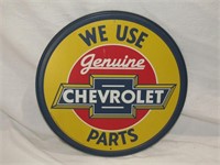 Chevrolet Genuine Parts Metal Sign 11 1/2" Dia