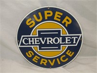 Chevrolet Super Service Metal Sign 11" Dia