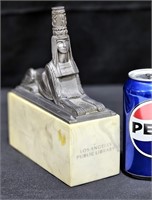 Los Angeles Library Sphinx Pewter & Marble Statue
