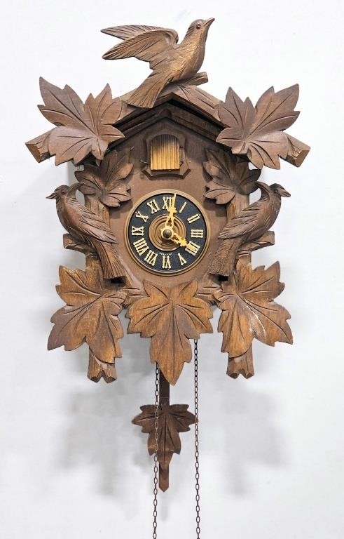 German Vintage Hubert Herr Wood Cuckoo Clock