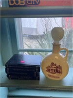 Vintage Books and Monticello Decanter